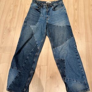 Zara Women's Blue Patchwork Jeans